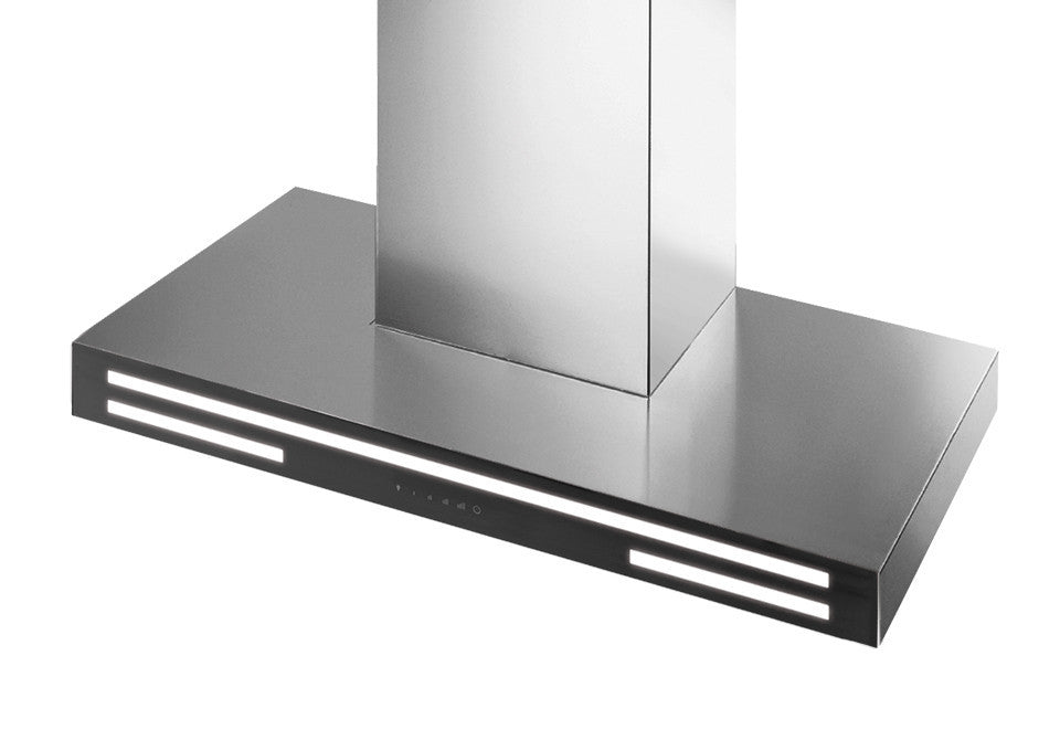 Klasse Alba 90cm Black Glass Silent Wall Rangehood