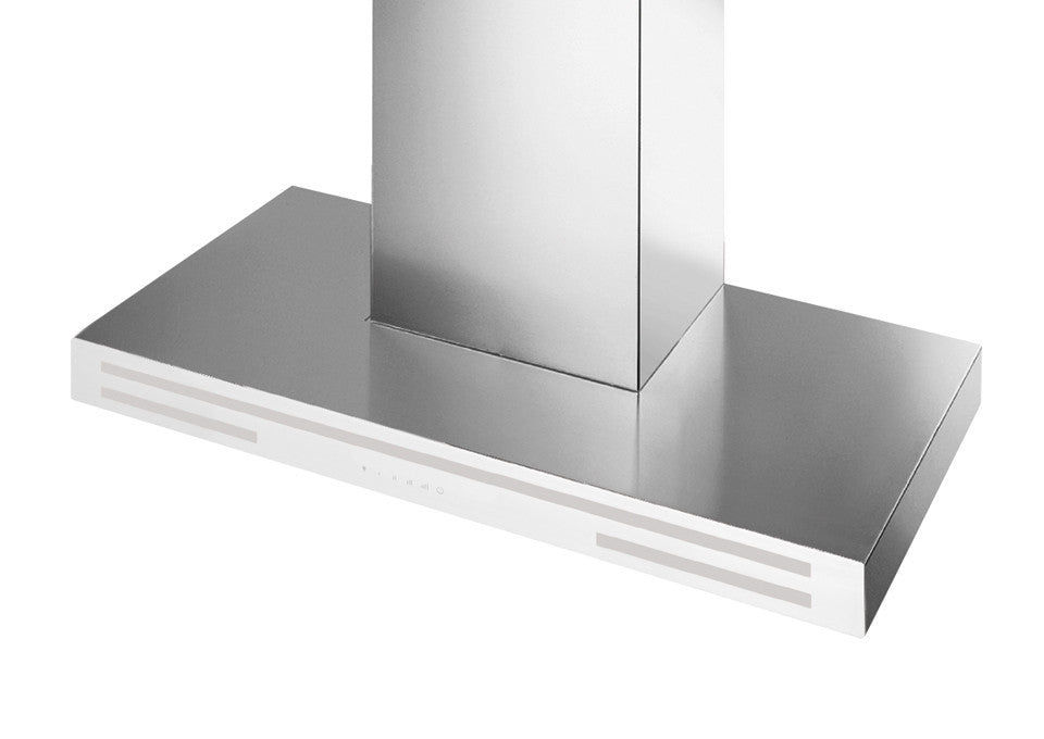 Klasse Alba 90cm White Glass Silent Wall Rangehood