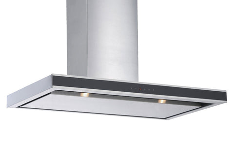 Schweigen 90cm S/S Black Glass Silent Wallmount Rangehood