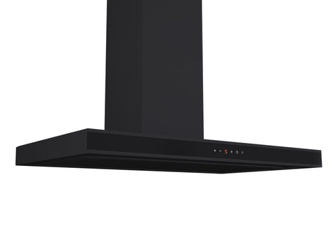 Schweigen 90cm Black Glass Silent Wallmount Rangehood