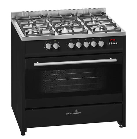 Scandium 90cm Black Upright-Cooker